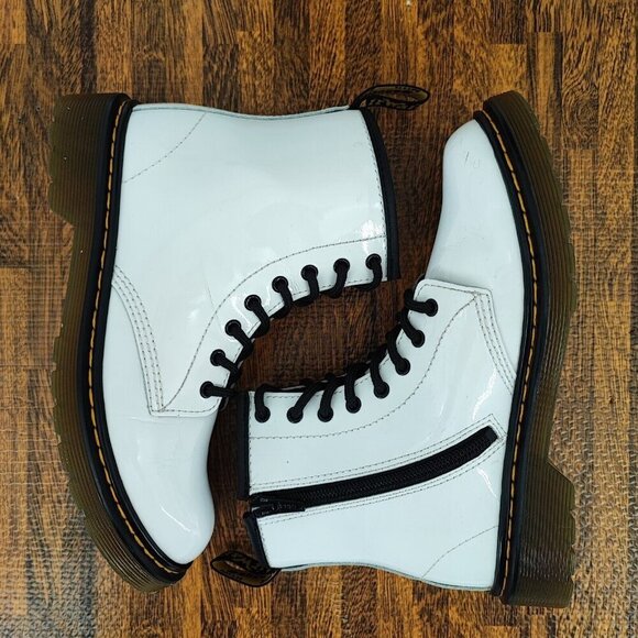 Doc. Martens Girl’s White Combat Side Zip Casual Boots Size 3 US - Picture 5 of 8